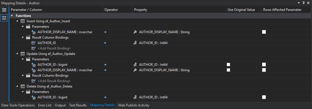 Author Stored Procedure Mappings