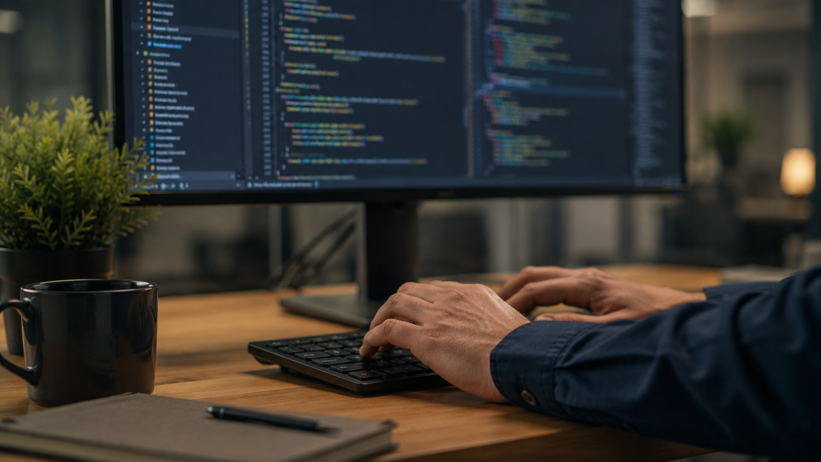 Developer working in a codebase