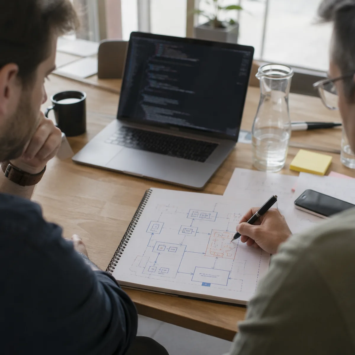 Cosairus engineers collaborating during a working session